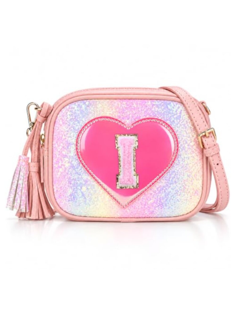 Girls Heart Crossbody Purse Faux Leather Adjustable Strap